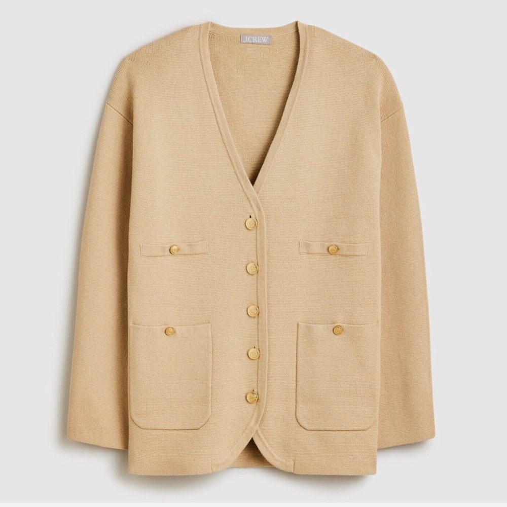 J.Crew women Long V-neck sweater blazer size S nwt